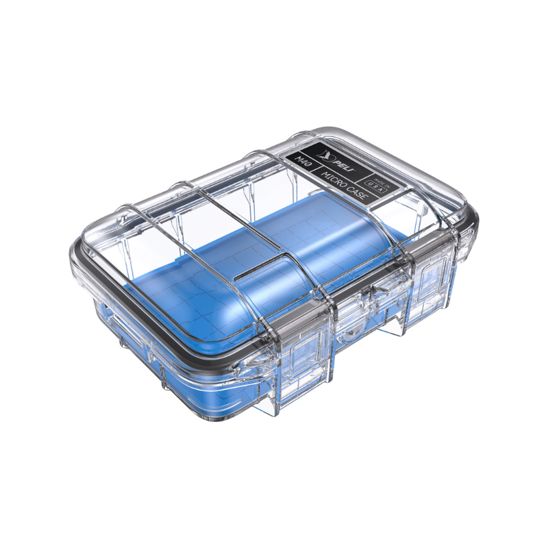 Peli Micro Case M40 transparant (Helder), blauw inzetstuk