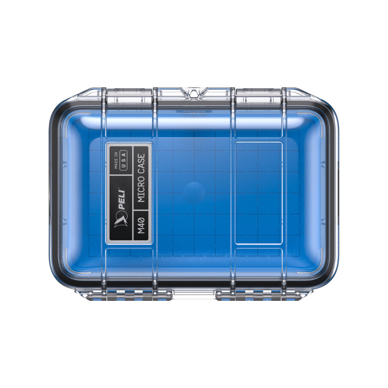 Peli Micro Case M40 transparant (Helder), blauw inzetstuk