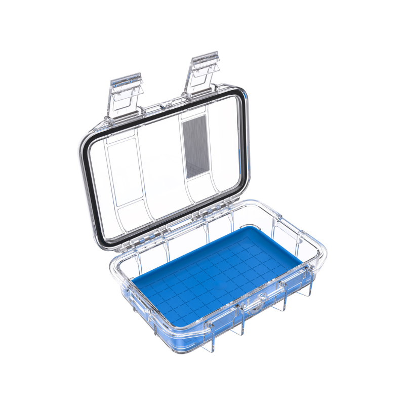 Peli Micro Case M40 transparant (Helder), blauw inzetstuk