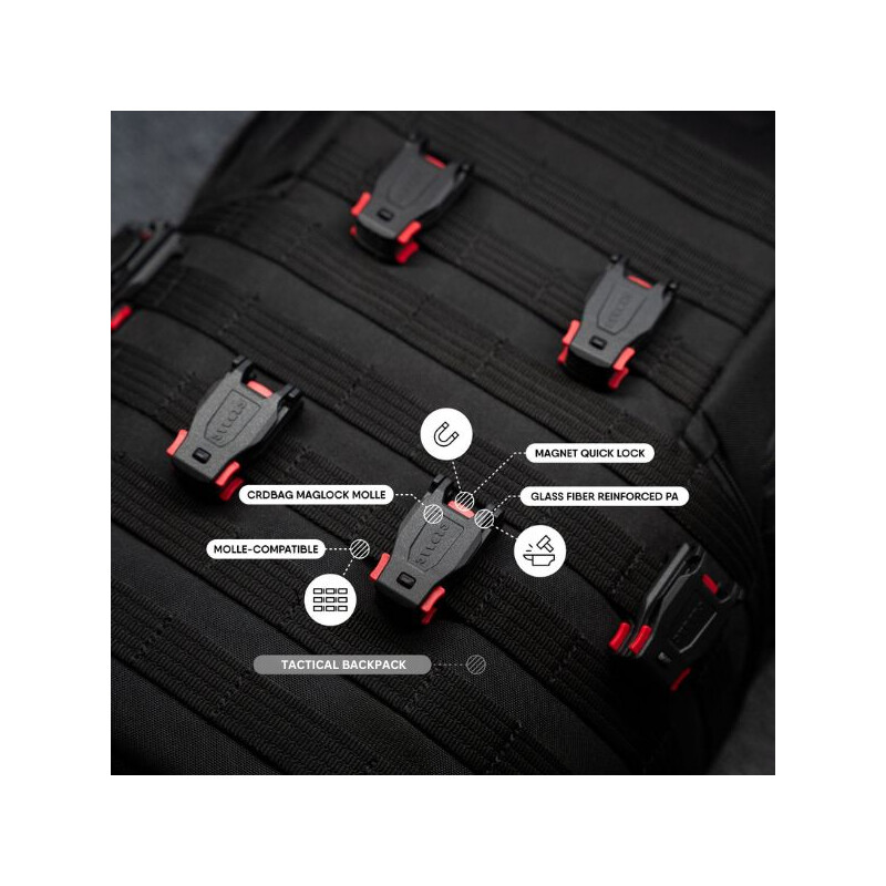 CRDBAG Maglock MOLLE Buckles 2er-Pack, schwarz