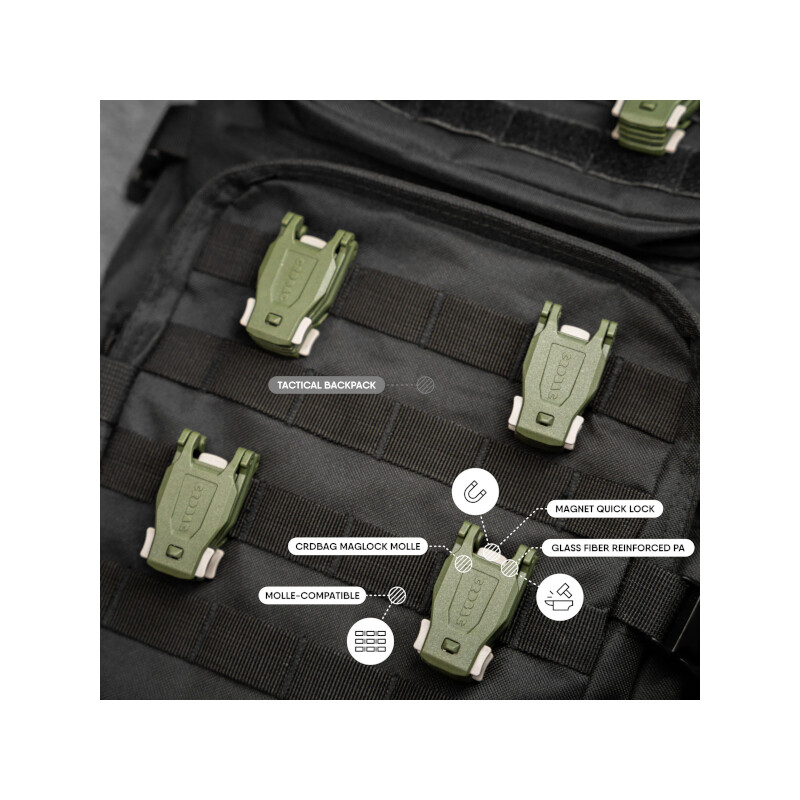 CRDBAG Maglock MOLLE Buckles 2er-Pack, grün