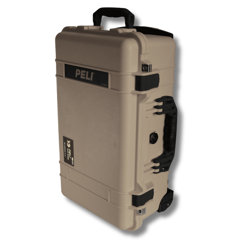 Peli Case 1510, Desert Tan mit schwarzen Griffen und Verschlüssen