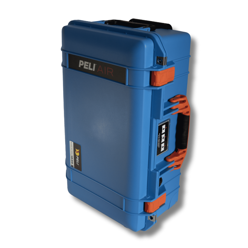 Peli Air 1535, blue with orange latches and handle
