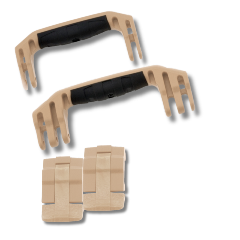 Peli 1510 Ersatzgriffe und Verschlüsse, Desert Tan (Set mit 2 Griffen und 2 Verschlüssen)
