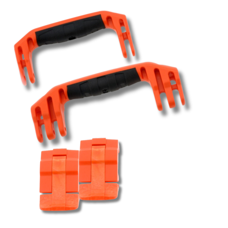 Peli 1510 Ersatzgriffe und Verschlüsse, Orange (Set mit 2 Griffen und 2 Verschlüssen)