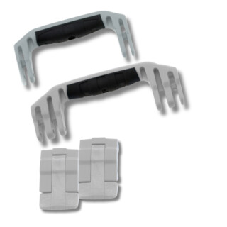Peli 1510 Ersatzgriffe und Verschlüsse, Silber (Set mit 2 Griffen und 2 Verschlüssen)
