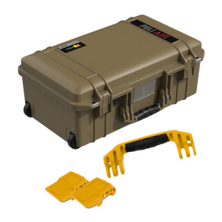 Peli Air 1535, OCP Tan mit gelbem Griff und Verschlüssen