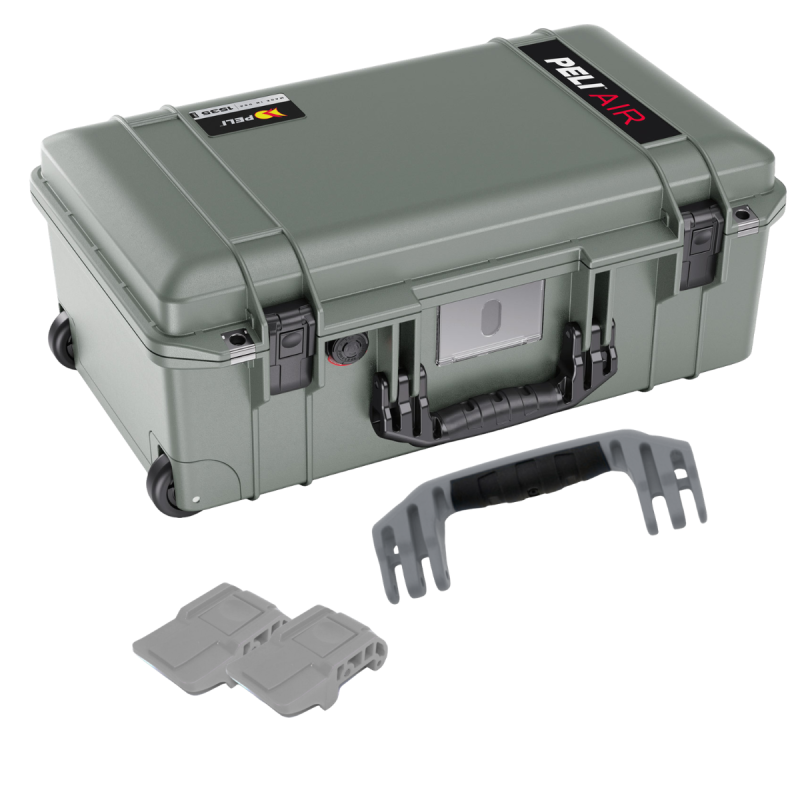 Peli Air 1535, Desert Sage mit silbernem Griff und Verschlüssen