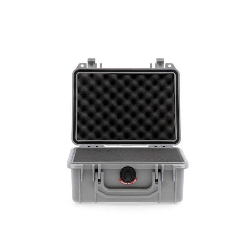 Peli Case 1150 avec mousse, argentée