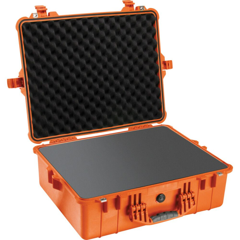 Peli Case 1600 mit Schaum, orange