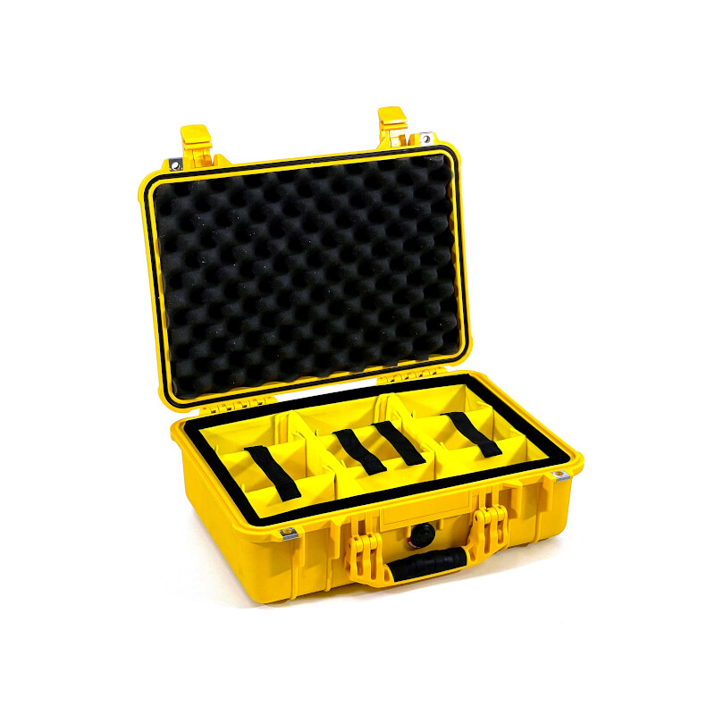 Peli Case 1500 met verdeelsysteem, geel