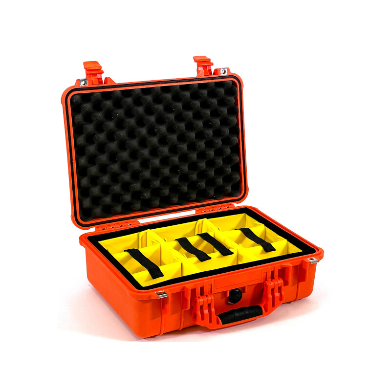 Peli Case 1500 with compartmentalisation system, orange