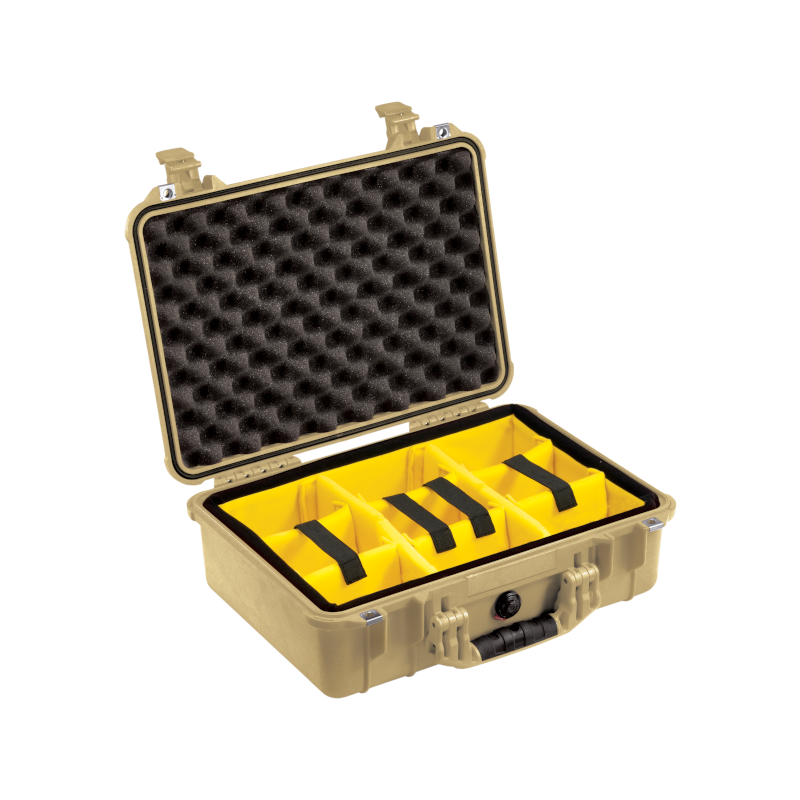 Peli Case 1500 with divider system, Desert Tan