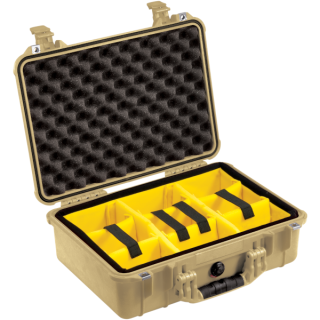 Peli Case 1500 with divider system, Desert Tan