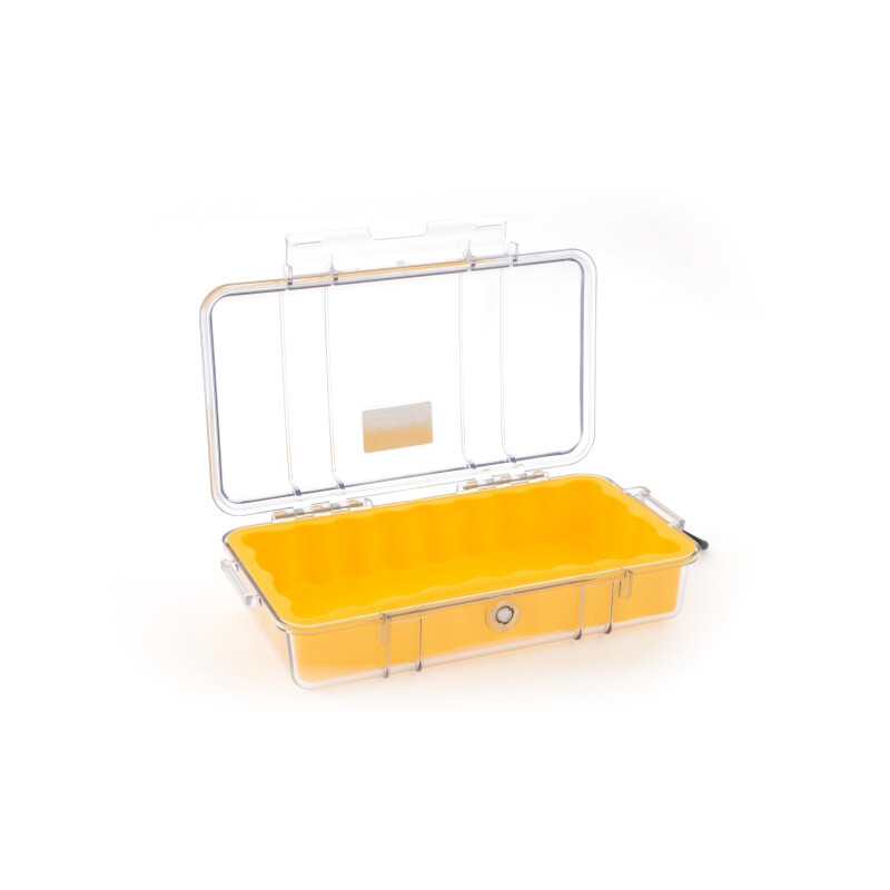 Peli Micro Case 1060 transparent (Clear), gelber Einsatz